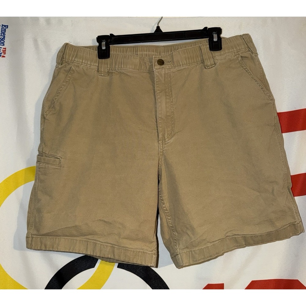 Carhartt Rugged Flex Relaxed Fit Canvas Work Shorts Mens 38 Khaki Rigby 105841